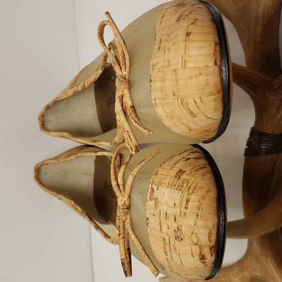 Vintage Rare Vaneli Cork & Mesh Bow Accent Ballet Flats Size 9.5 M - Picture 11 of 16